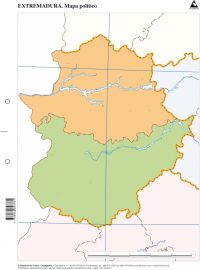 Mapas mudos Extremadura político CUMIO envío rápido Imagen principal del producto