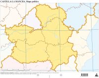 Mapas Castilla-La Mancha político mudos CUMIO en pack de 50 Imagen principal del producto