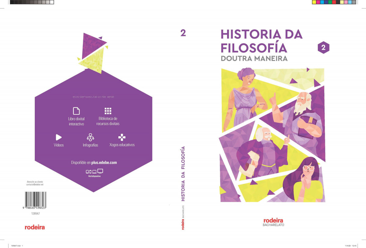 ✅ HISTORIA FILOSOFIA 2ºBACH GALICIA 23 I AA,VV I RODEIRA EDEBE I 9788483498323