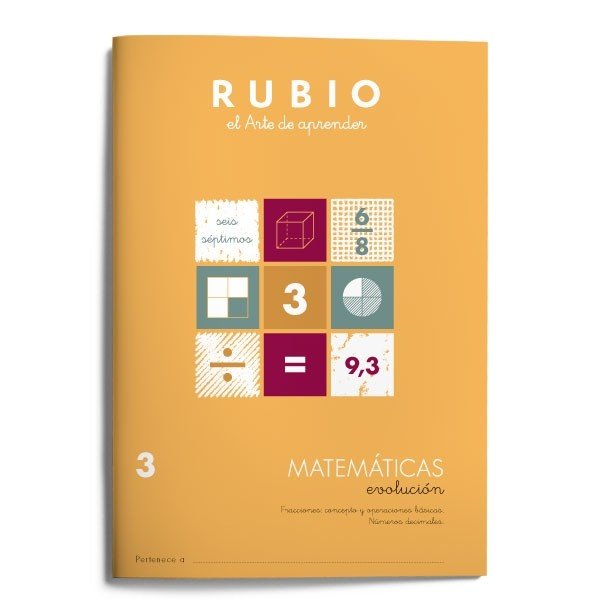 CUADERNO MATEMATICAS 3 RUBIO EVOLUCION FRACCIONES CONCEPTOS | AA,VV | RUBIO | 9788485109821 Imagen principal del producto