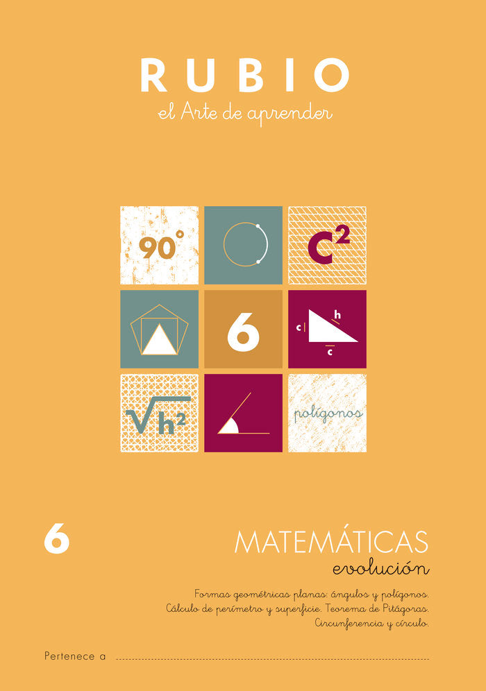 CUADERNO MATEMATICAS 6 RUBIO EVOLUCION FORMAS GEOMETRICAS P - 9788485109852 Imagen principal del producto