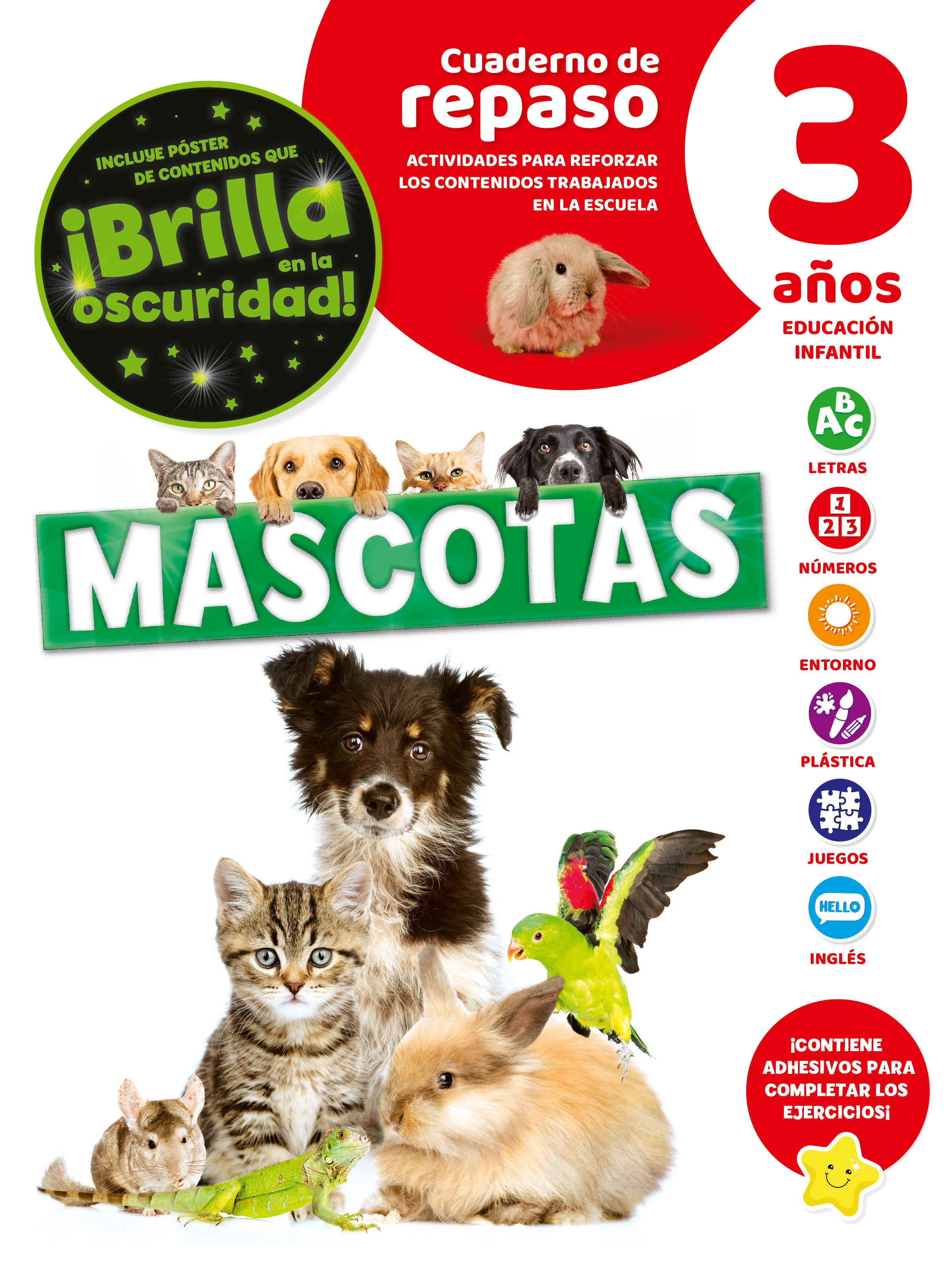 Cuaderno de Repaso Temático Luminiscente 3 Años Mascotas Imagen principal del producto