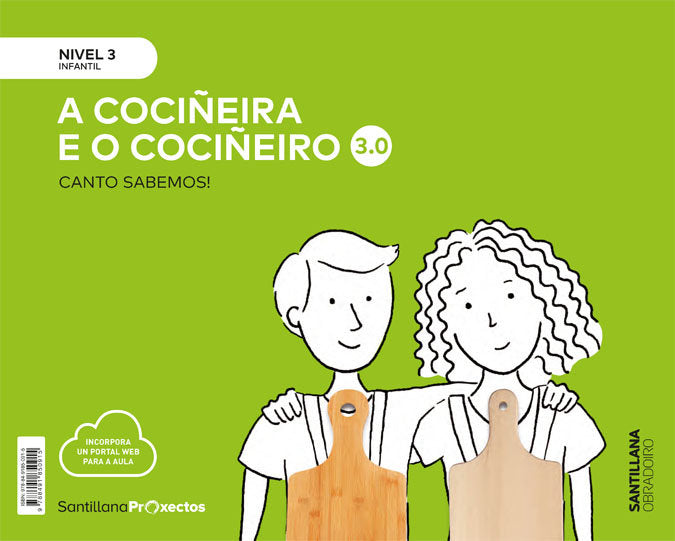 CUANTO SABEMOS 3,0 3 COCINEROS 5AÑOS GALLEGO 19 | AA,VV | 9788491850915 (Obradoiro Santillana) Imagen principal del producto
