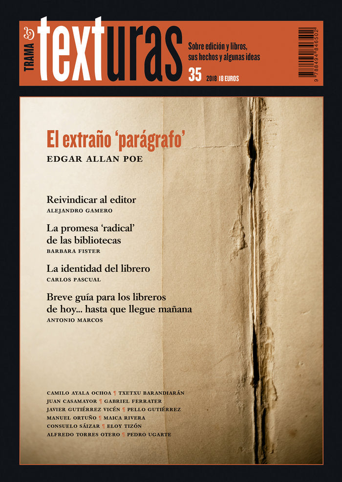 TEXTURAS 35: LA IDENTIDAD DEL LIBRERO | AA,VV, | TRAMA | 9788494846502