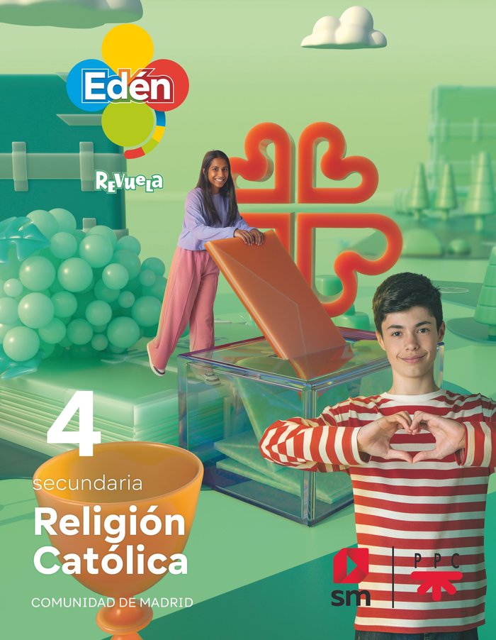 Religión católica. 4 Secundaria. Edén. Revuela. Comunidad de Madrid | Varios autores | 9788498565164 (SM)