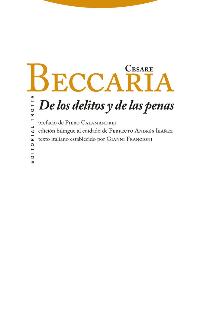 DE LOS DELITOS Y DE LAS PENAS - 9788498792058 Imagen principal del producto