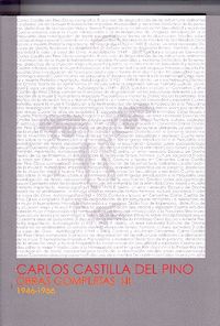 CARLOS CASTILLA DEL PINO OBRAS COMPLETAS III - 9788499271538 Imagen principal del producto