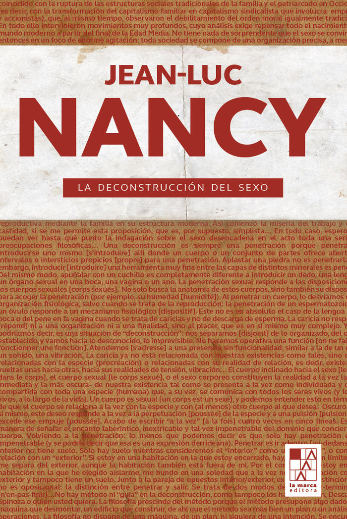 LA DECONSTRUCCION DEL SEXO | NANCY,JEAN LUC | LA MARCA EDITORA | 9789508893802