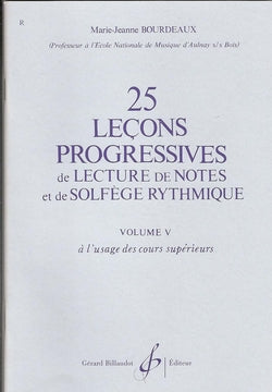 25 Leçons Progressives de Lecture de Notes Es de Solfege Rythmique (Gerard Billaudott) - 9790043018919