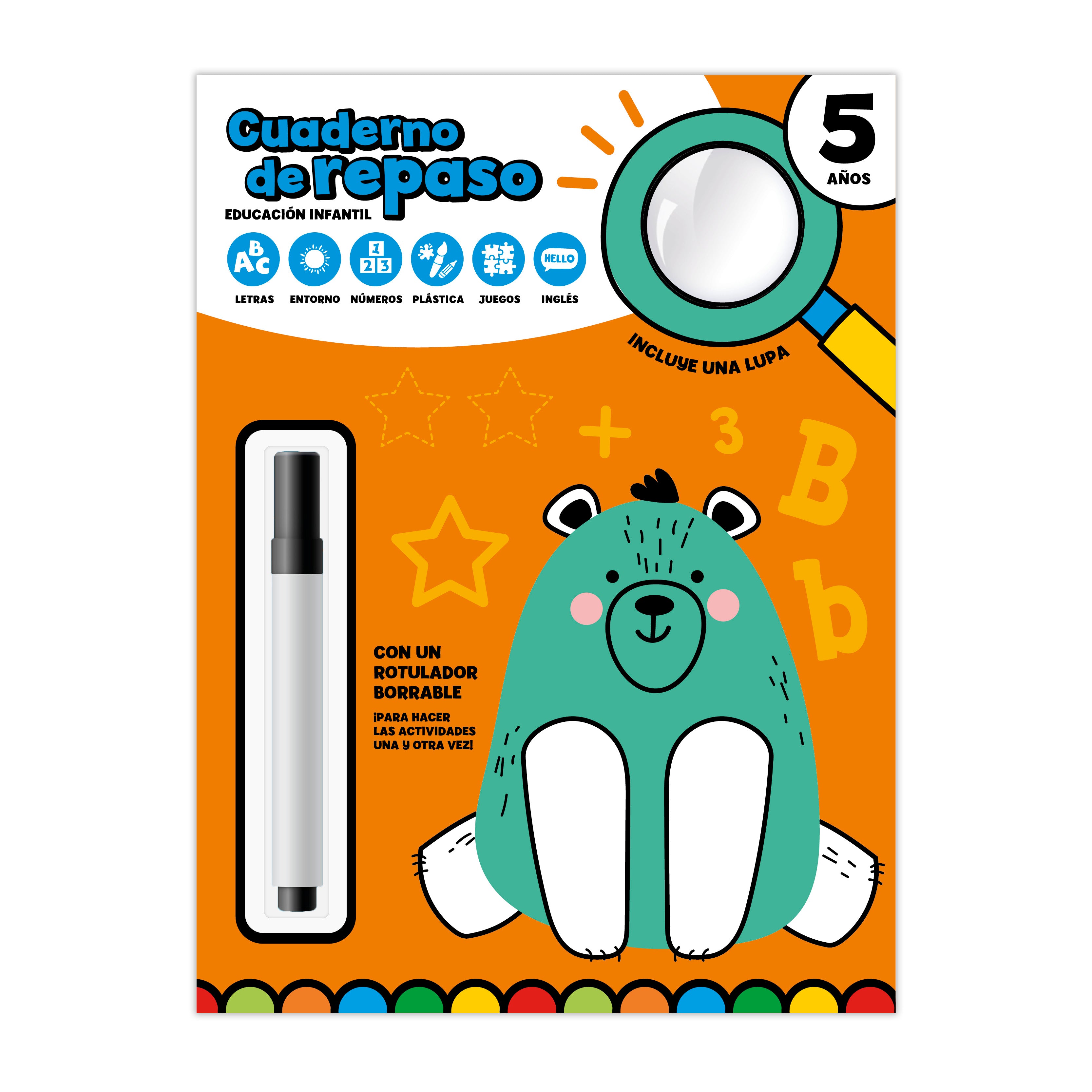 Cuaderno de Repaso 5 Años - con Lupa y Rotulador Borrable Imagen principal del producto