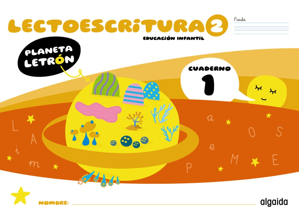 Planeta Letrón. Lectoescritura. Nivel 2. Cuaderno 1. Pauta. Francisca Pino Mures (Algaida Editores) 9788491899556 Imagen principal del producto
