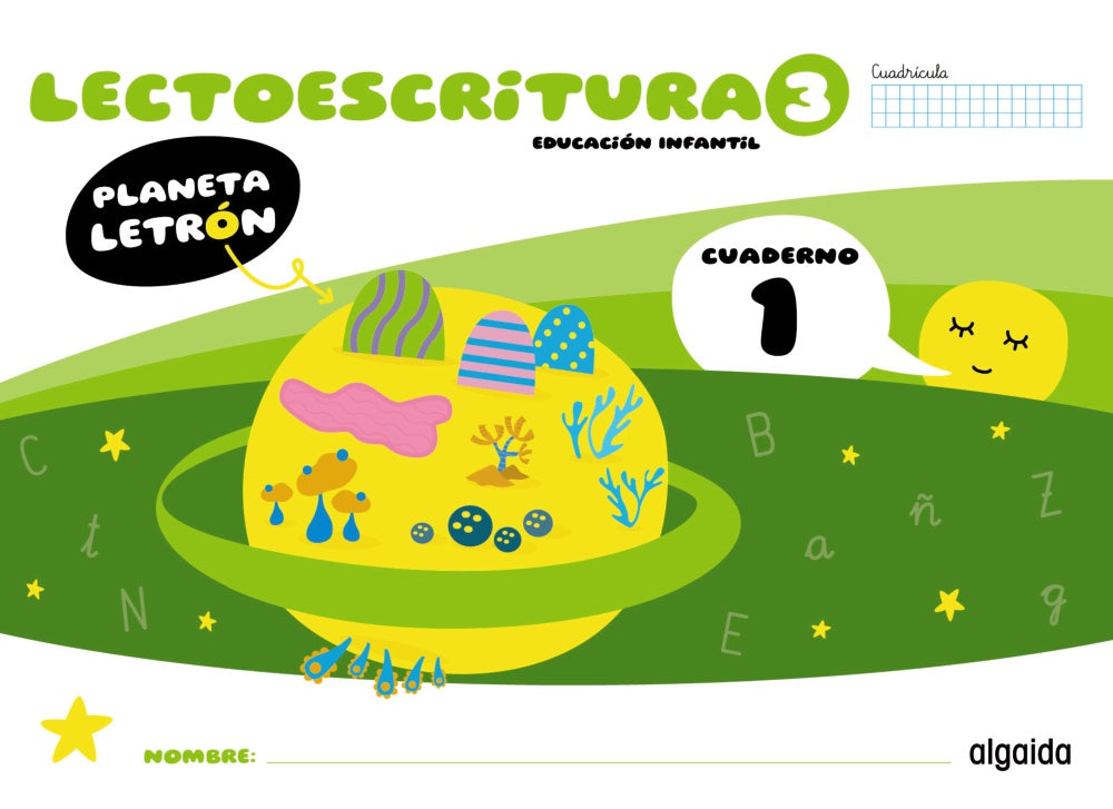 Planeta Letrón. Lectoescritura. Nivel 3. Cuaderno 1. Cuadrícula. Francisca Pino Mures (Algaida Editores) 9788491899655 Imagen principal del producto