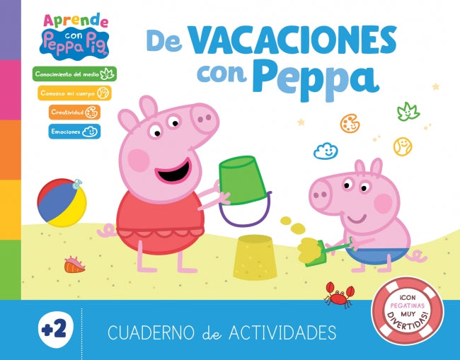 Peppa Pig. Cuaderno de Vacaciones . - de Vacaciones con Peppa (2 Años): (¡con Pegatinas Muy Divertidas!) Imagen principal del producto