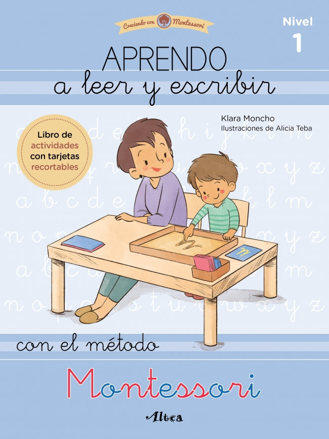Creciendo con Montessori. Cuadernos de Actividades - Aprendo a Leer y Escribir con el Método Montessori (nivel 1): Libro de Actividades con Tarjetas Recortables Imagen principal del producto