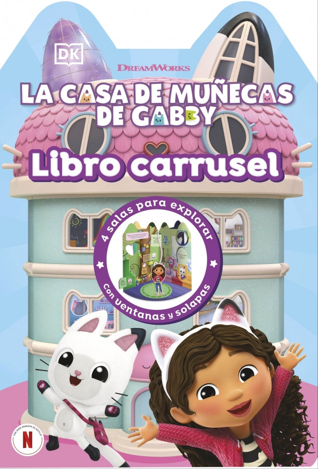 La casa de muñecas de Gabby - Libro carrusel: 4 salas para explorar. Con ventanas y solapas Imagen principal del producto