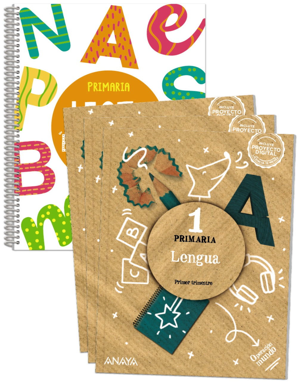 Lengua 1. (Incluye Lectoescritura) (1º Primaria) Operación Mundo | Varios autores | 9788469892268 (ANAYA TEXTO) Imagen principal del producto