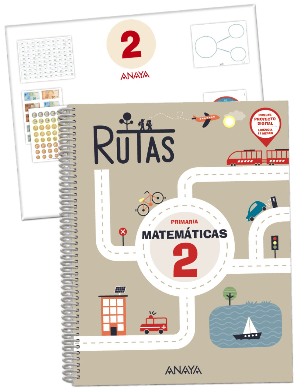 Matemáticas 2. RUTAS. (Incluye material manipulativo) (2º Primaria) RUTAS | Pellicer Iborra, Carmen | 9788469893685 (ANAYA TEXTO) Imagen principal del producto