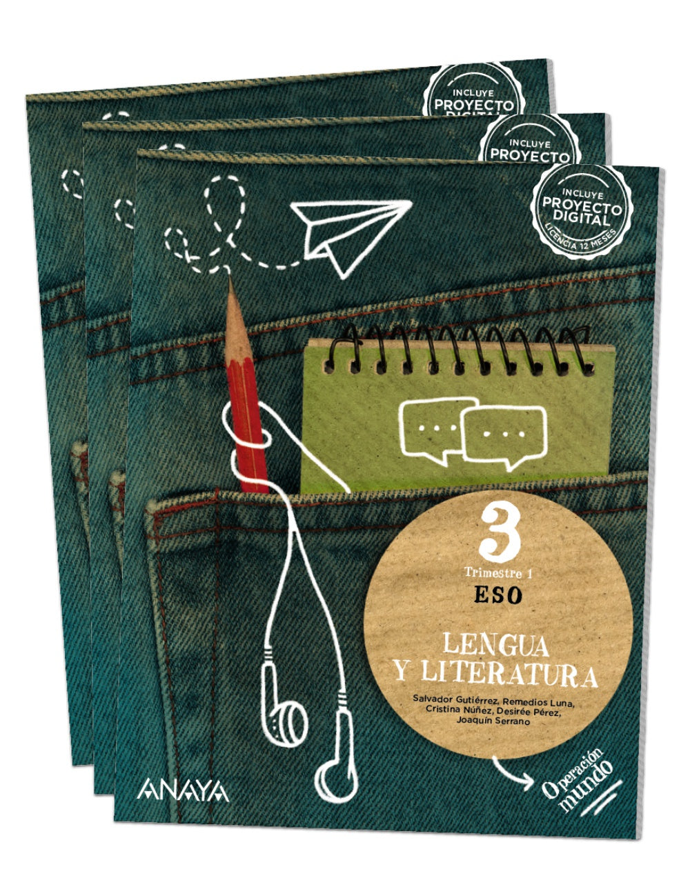 Lengua y Literatura 3. (3º ESO) Operación Mundo | Varios autores | 9788414304761 (ANAYA TEXTO)