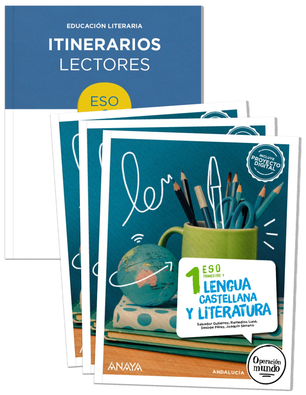 Lengua y Literatura 1. (Trimestres + Itinerarios lectores) (1º ESO) Operación Mundo | Varios autores | 9788414304822 (ANAYA TEXTO) Imagen principal del producto