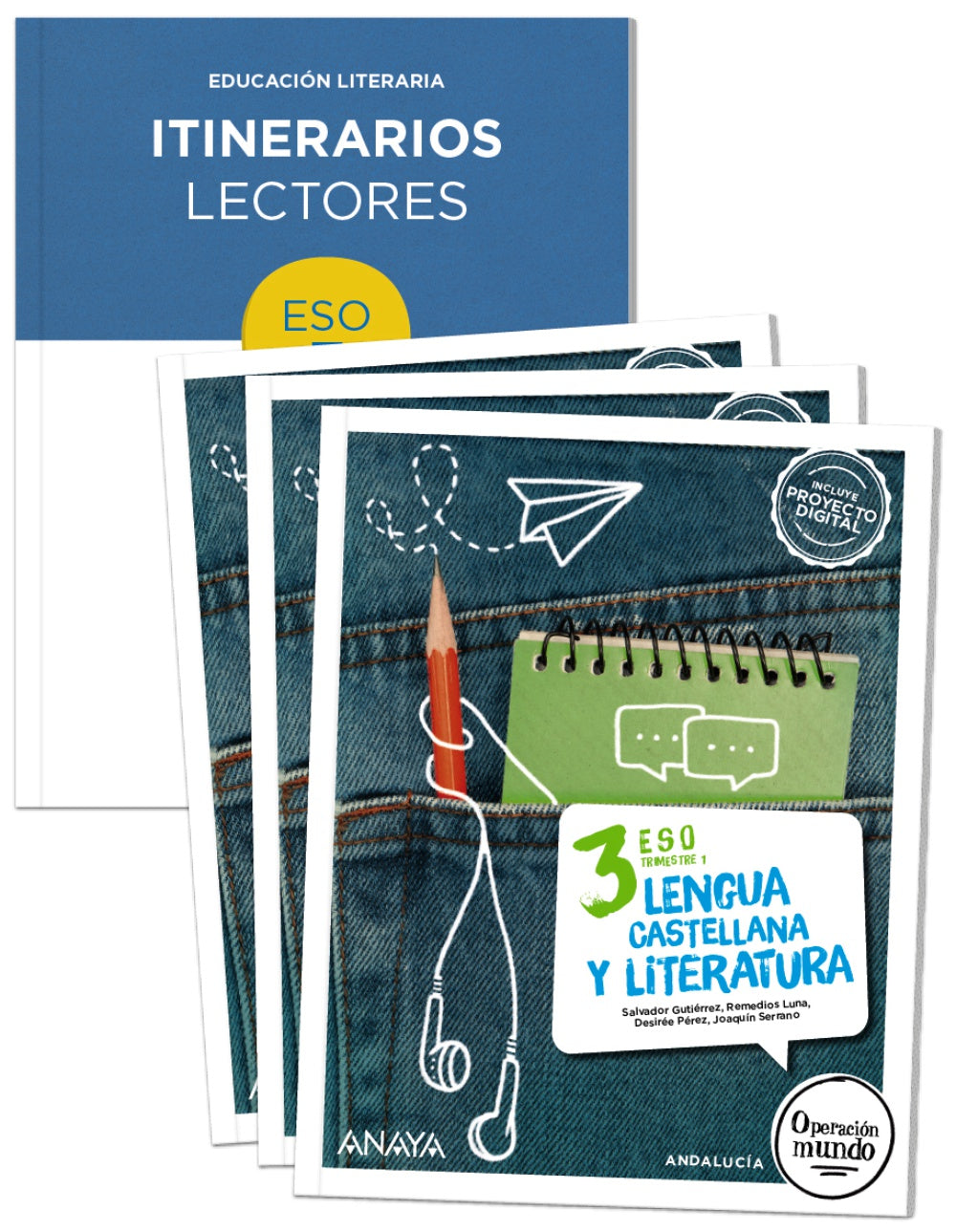 Lengua y Literatura 3. (Trimestres + Itinerarios lectores) (3º ESO) Operación Mundo | Varios autores | 9788414304907 (ANAYA TEXTO) Imagen principal del producto