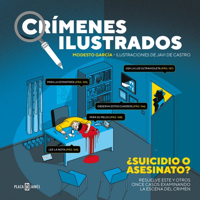 Crímenes ilustrados - ¿Suicidio o asesinato?: Resuelve este y otros once casos examinando la escena del crimen Imagen principal del producto