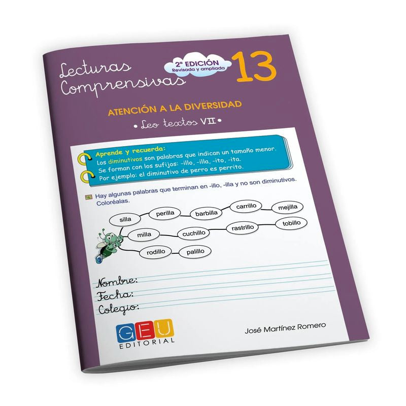 Comprension Lectora 4 Primaria | Lectura Comprensiva 4 Primaria | Mejorar la Comprensión Lectora - Editorial GEU | Lecturas Comprensivas 13 - Textos 7 | Pauta cuadrícula. Martinez Romero, Jose (Editorial GEU) 9788499151441