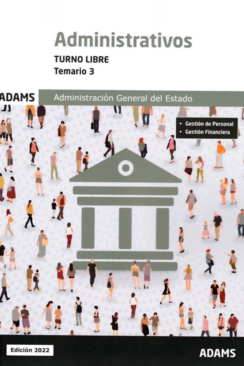 Temario 3 Administrativos de la Administración del Estado, turno libre. Aa. Vv. (Adams) 9788411162104 Imagen principal del producto