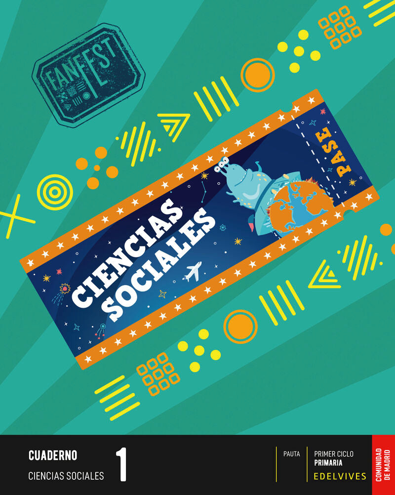 Proyecto: FanFest. Ciencias Sociales 1 - Cuaderno [Comunidad de Madrid]. Aa. Vv. (Editorial Luis Vives (Edelvives)) 9788414045725 Imagen principal del producto