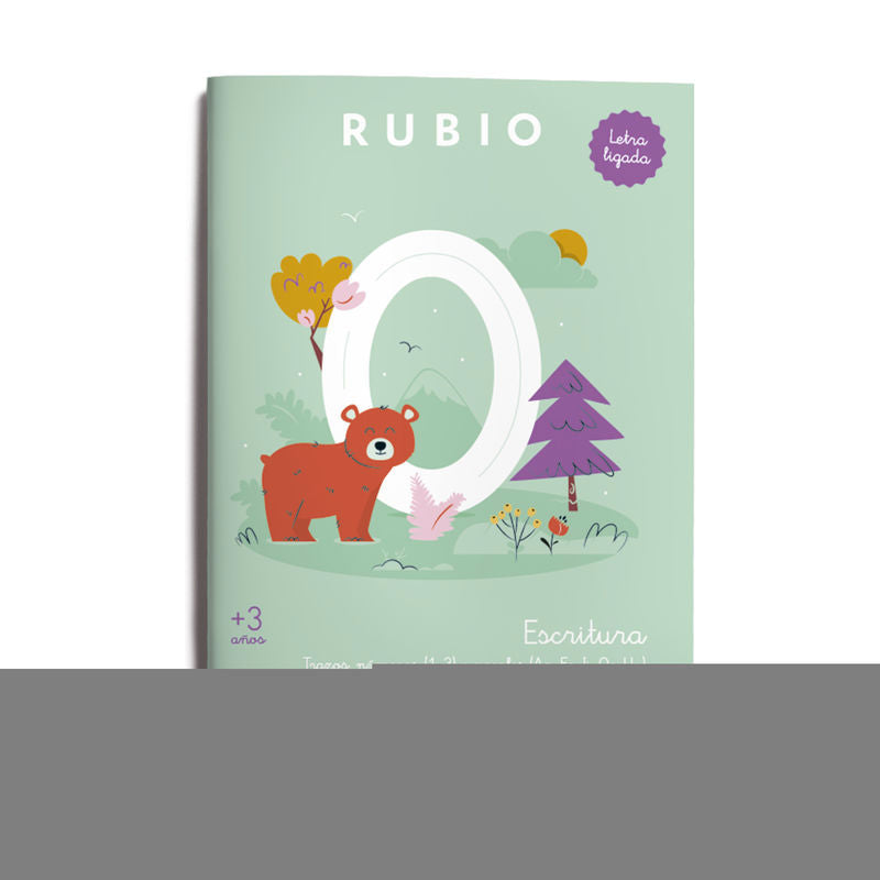 Escritura con letra ligada (+3 años): Trazos, números (1-3) y vocales (Aa, Ee, Ii, Oo, Uu). ENRIQUE RUBIO POLO SLU (Editorial Rubio) 9788410418097 Imagen principal del producto