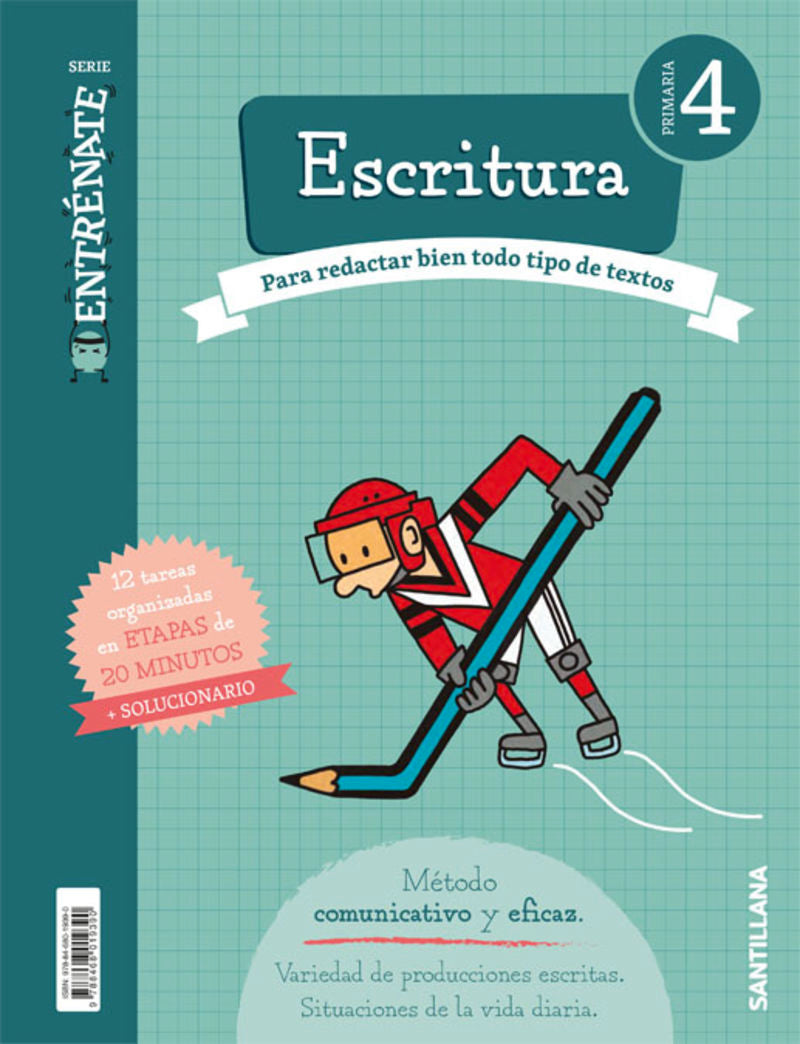 CUADERNO ESCRITURA SERIE ENTRENATE 4 PRIMARIA. Aa. Vv. (Santillana Educación, S.L.) 9788468019390 Imagen principal del producto