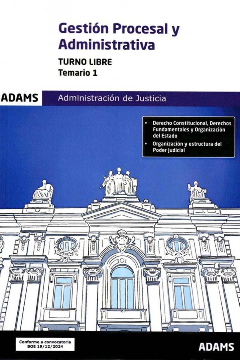Temario 1 Gestión Procesal y Administrativa, turno libre Imagen principal del producto