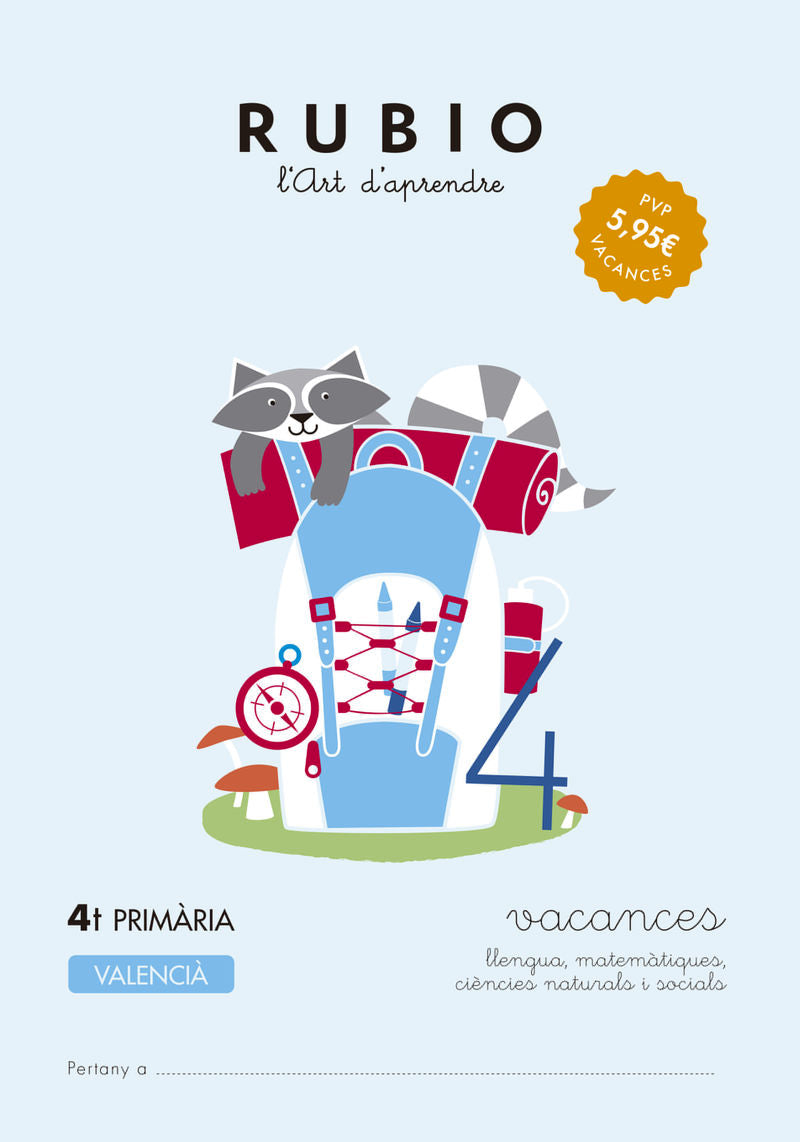Vacances RUBIO 4t Primària (valencià). Aa. Vv. (Editorial Rubio) 9788416744305 Imagen principal del producto