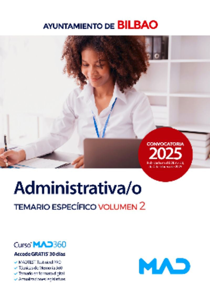 Temario Especifico 2 - Administrativo / A Ayuntamiento De Bilbao. Aa. Vv. (Mad S.L.) 9788414293225