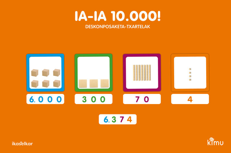 Kimu LH 2 Matematika. Ia-ia 10.000! Deskonposaketa-txartelak. Batzuk (Ikaselkar) 9788418410932