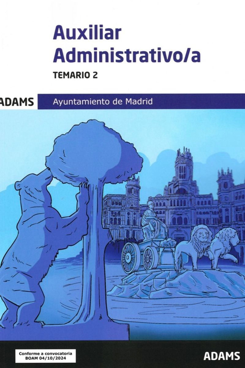 Temario 2 Auxiliares Administrativos del Ayuntamiento de Madrid Imagen principal del producto