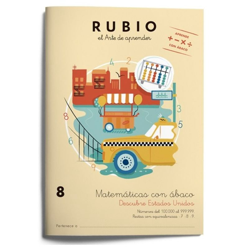 Matemáticas con ábaco 8. Descubre Estados Unidos. Aa. Vv. (Editorial Rubio) 9788416744237 Imagen principal del producto