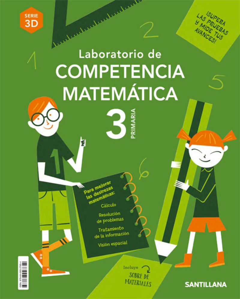 LABORATORIO DE COMPETENCIA MATEMATICA SERIE 3D 3 PRIMARIA. Aa. Vv. (Santillana Educación, S.L.) 9788468027654