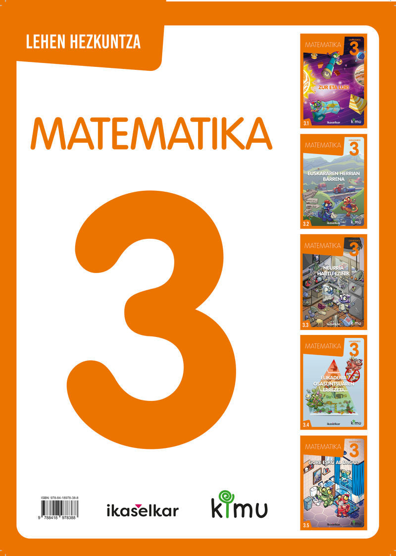 Kimu LH 3. Matematika 3 (Pack 5). Batzuk (Ikaselkar) 9788418978388