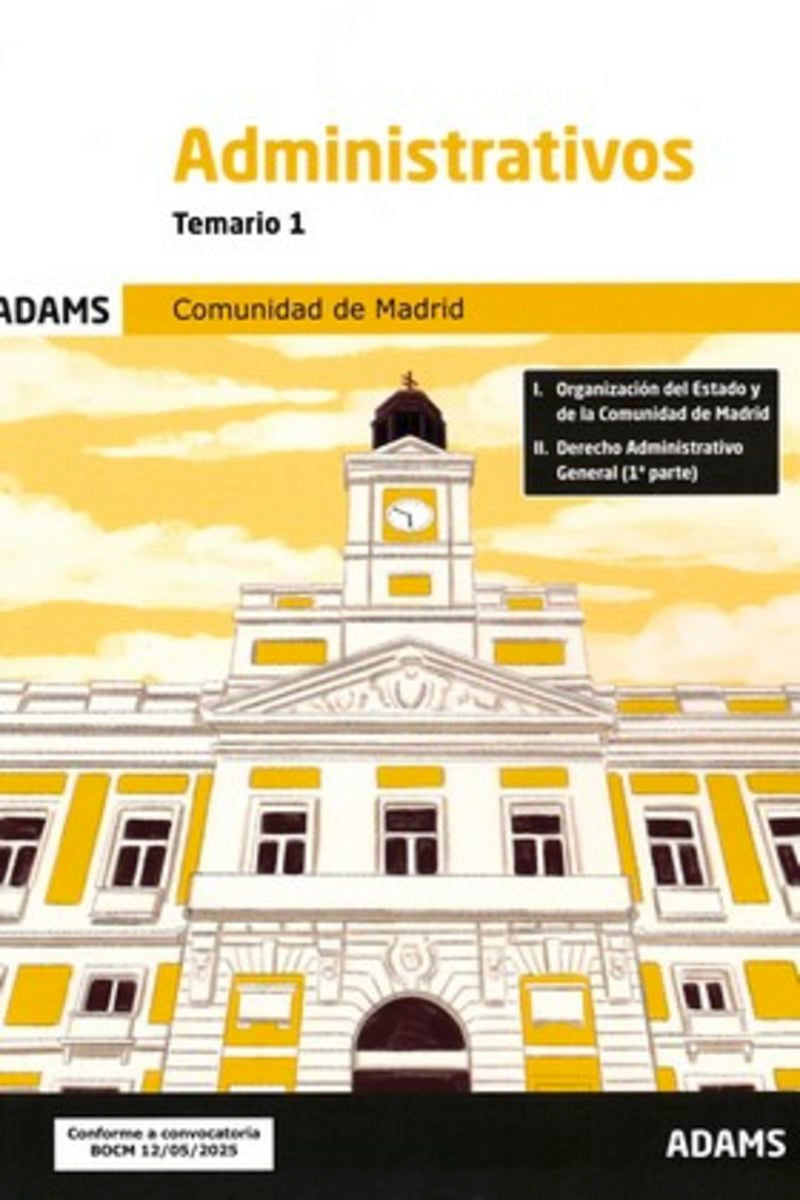 Temario 1 Administrativos de la Comunidad de Madrid. Turno libre Imagen principal del producto