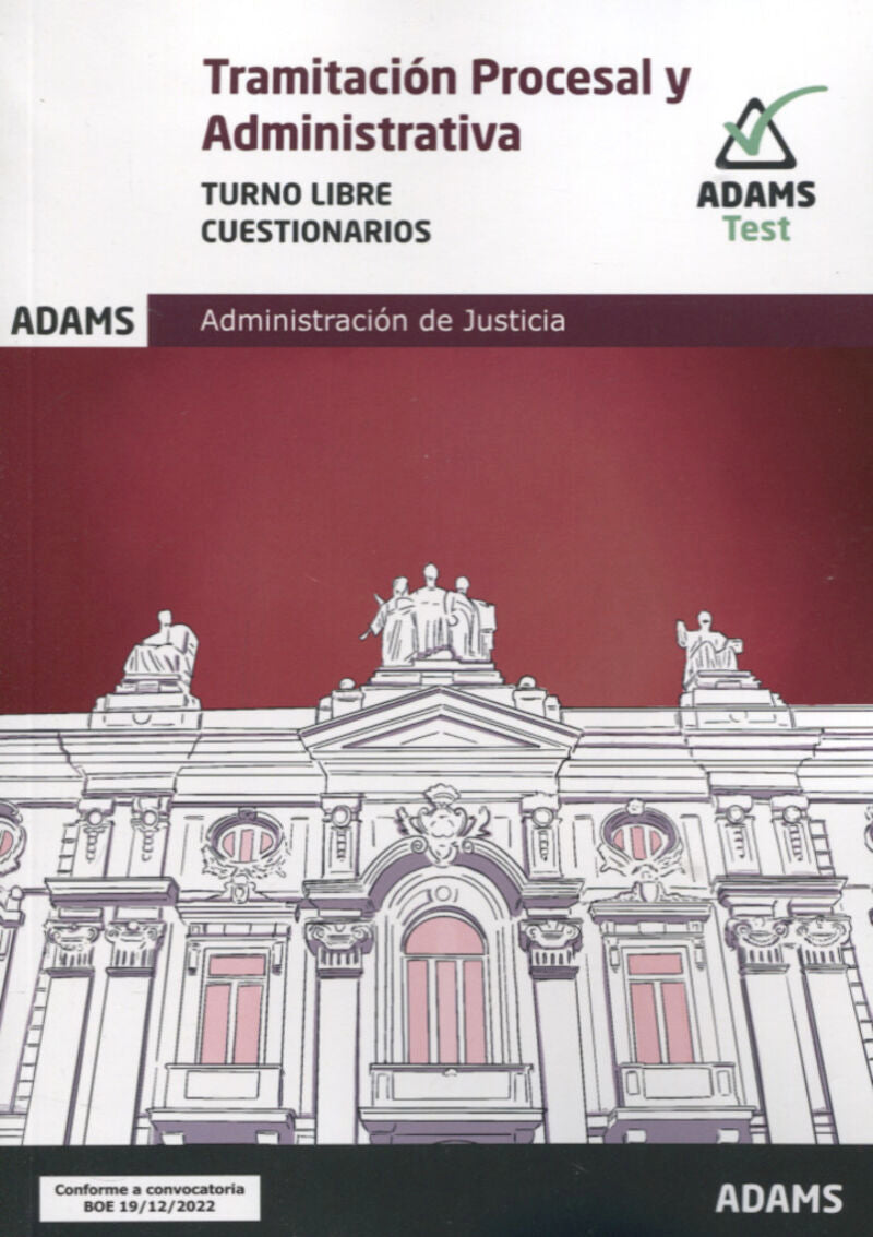 Cuestionarios Tramitación Procesal y Administrativa, turno libre. Aa. Vv. (Adams) 9788411164542 Imagen principal del producto