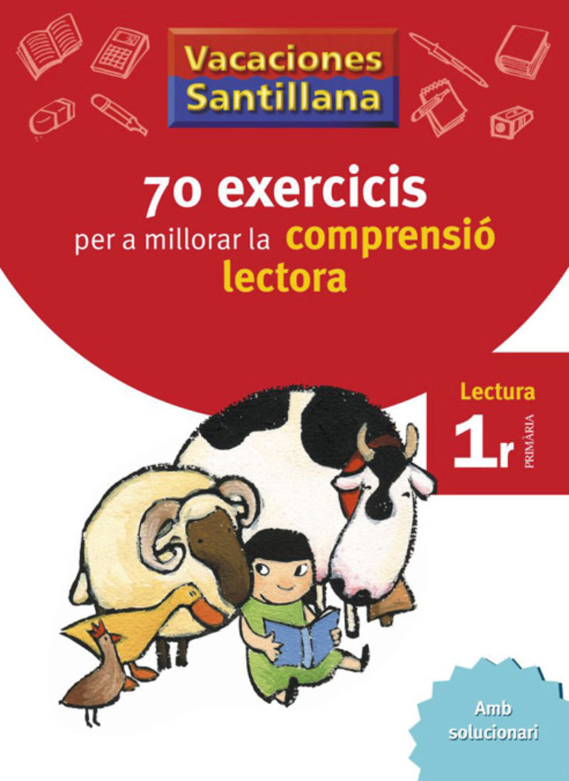 VACACIONES SANTILLANA 70 EXERCICIS PER A MILLORAR LA COMPRENSIO LECTORA 1 PRIMARIA. Aa. Vv. (Edicions Voramar, S.A.) 9788498073751 Imagen principal del producto