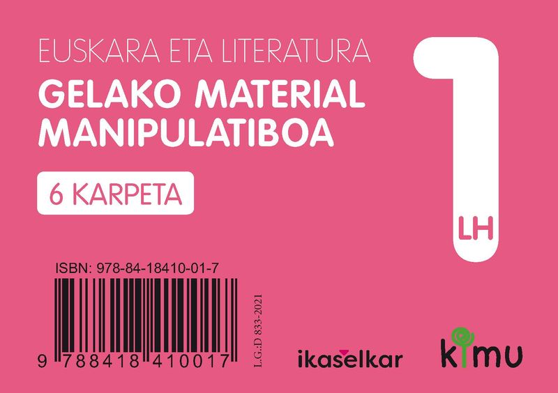 Kimu LH 1. Euskara. Gelako material manipulatiboa. Batzuk (Ikaselkar) 9788418410017 Imagen principal del producto