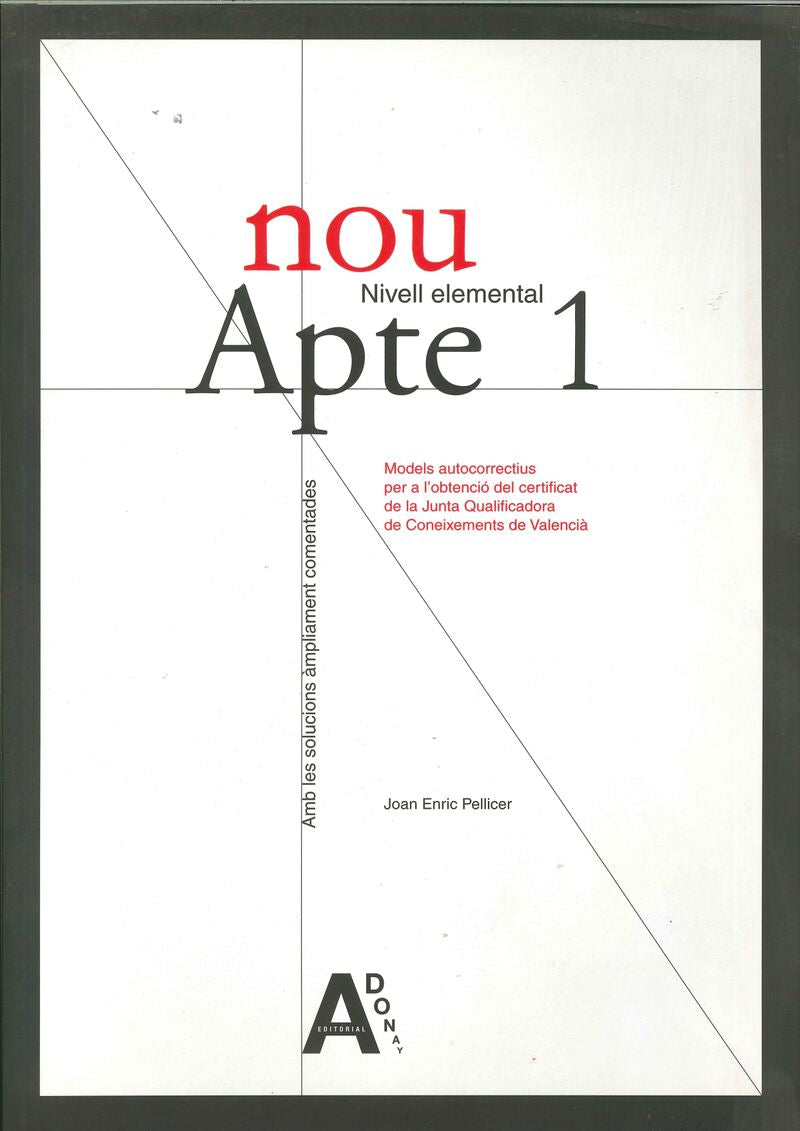 Nou Apte 1 - Nivell Elemental. Pellicer, Joan Enric (Adonay) 9788493628963