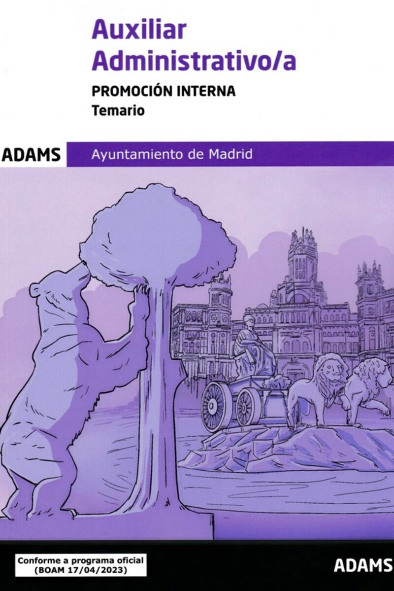 Temario Auxiliares Administrativos, promoción interna, Ayuntamiento de Madrid