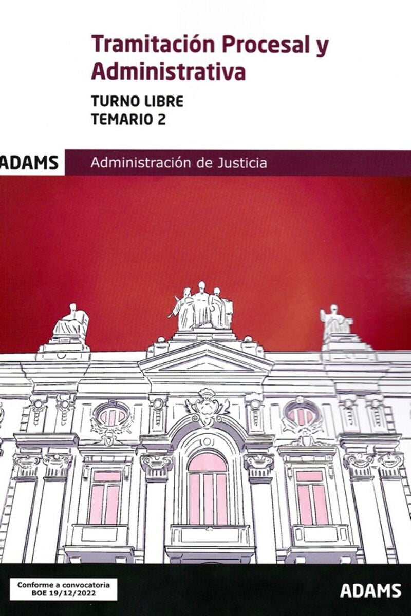 Temario 2 Tramitación Procesal y Administrativa, turno libre. Aa. Vv. (Adams) 9788411164528 Imagen principal del producto