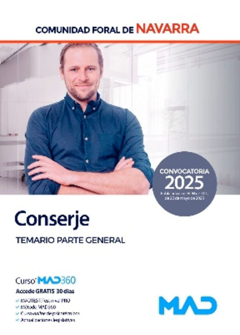 Temario P. G. - Conserje Comunidad Foral De Navarra (Parte General). Aa. Vv. (Mad S.L.) 9788414296967