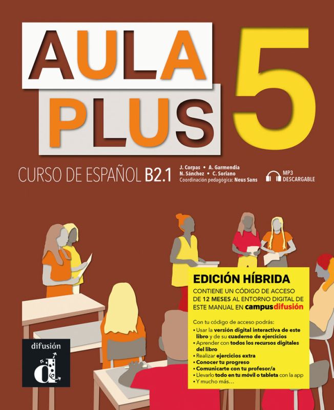 Aula Plus 5 Ed.hibrída L. del alumno. Aa. Vv. (DIFUSION CENTRO DE INVESTIGACION Y PUBLICACIONES DE IDIOMAS S.L.) 9788419236210 Imagen principal del producto