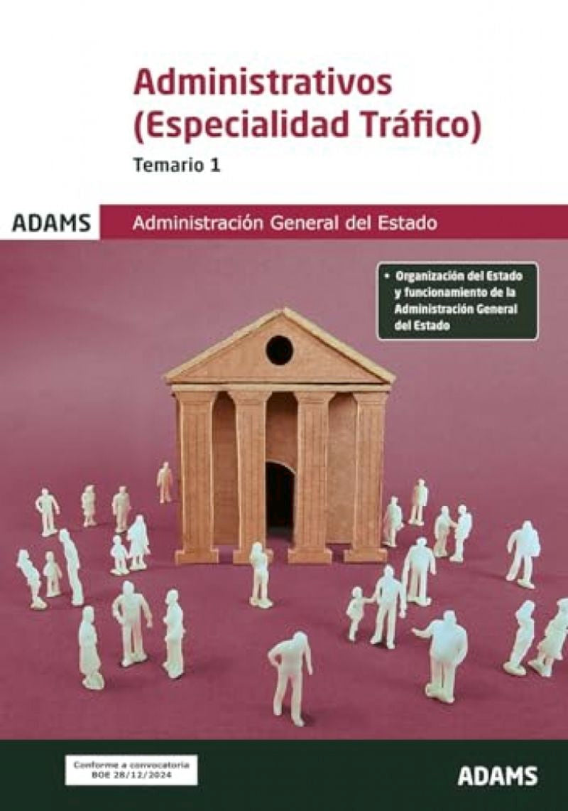 Temario 1 Administrativos de la Administración General del Estado, especialidad Tráfico. Imagen principal del producto