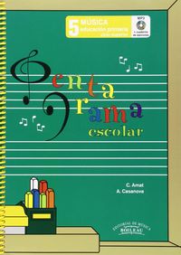 Pentagrama Escolar 5 - Castellano. Amat, Carme, Casanova, Anna (Editorial de Música Boileau, S.L.) 9788480208482 Imagen principal del producto