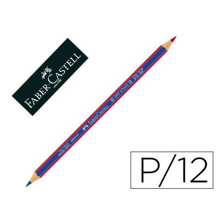 ✅ Lapiz bicolor marca Faber Castell Janus 2160 rojo-azul - Caja 12 lapices Imagen principal del producto